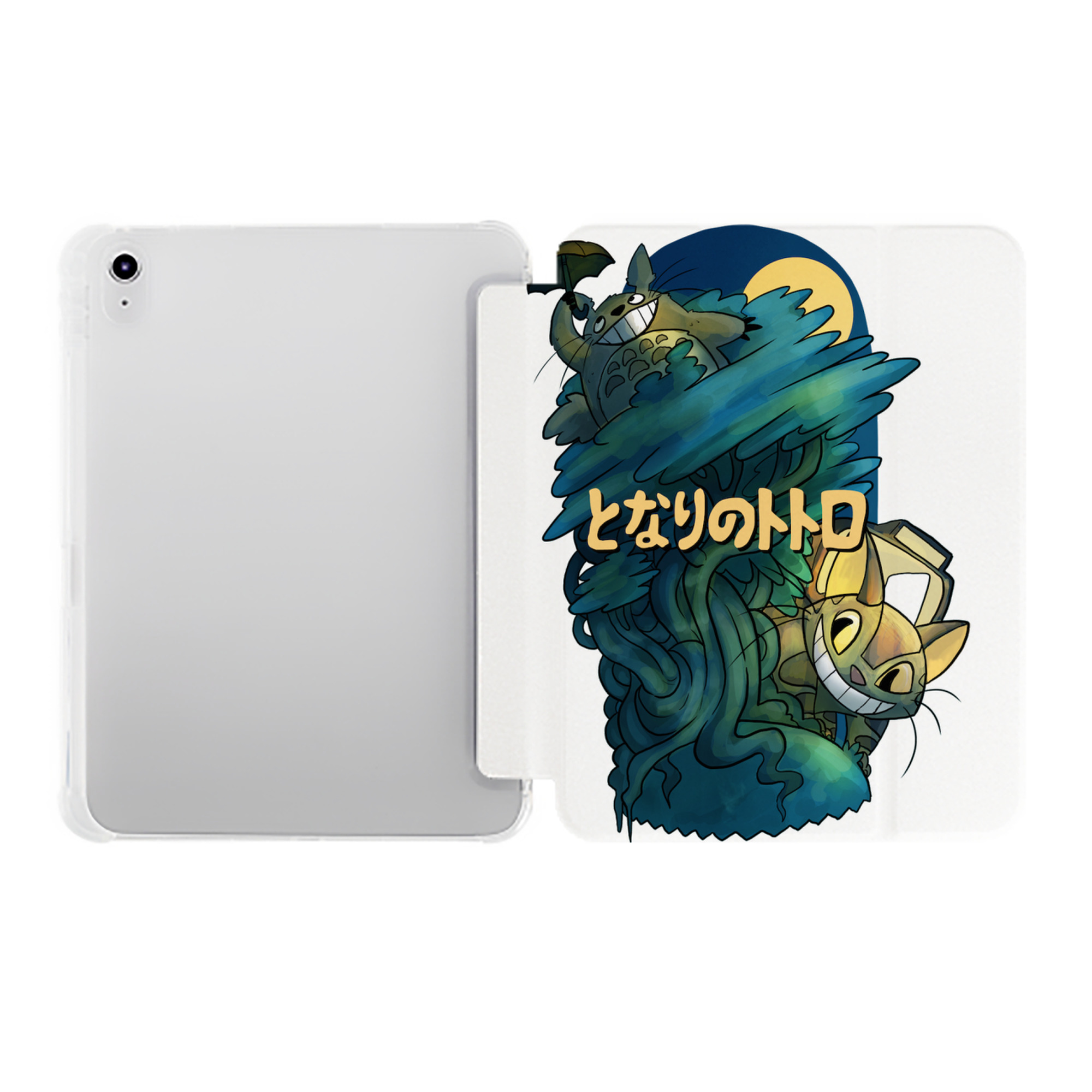 （画像用） となりのトトロ 草壁メイ 草壁サツキ My Neighbor Totoro Satsuki Kusakabe Mei Kusakabe IPad ケース ペン収納付き 三つ折りスタンド PUレザー×シリコン 対応機種9.5/10.5/10.9インチ